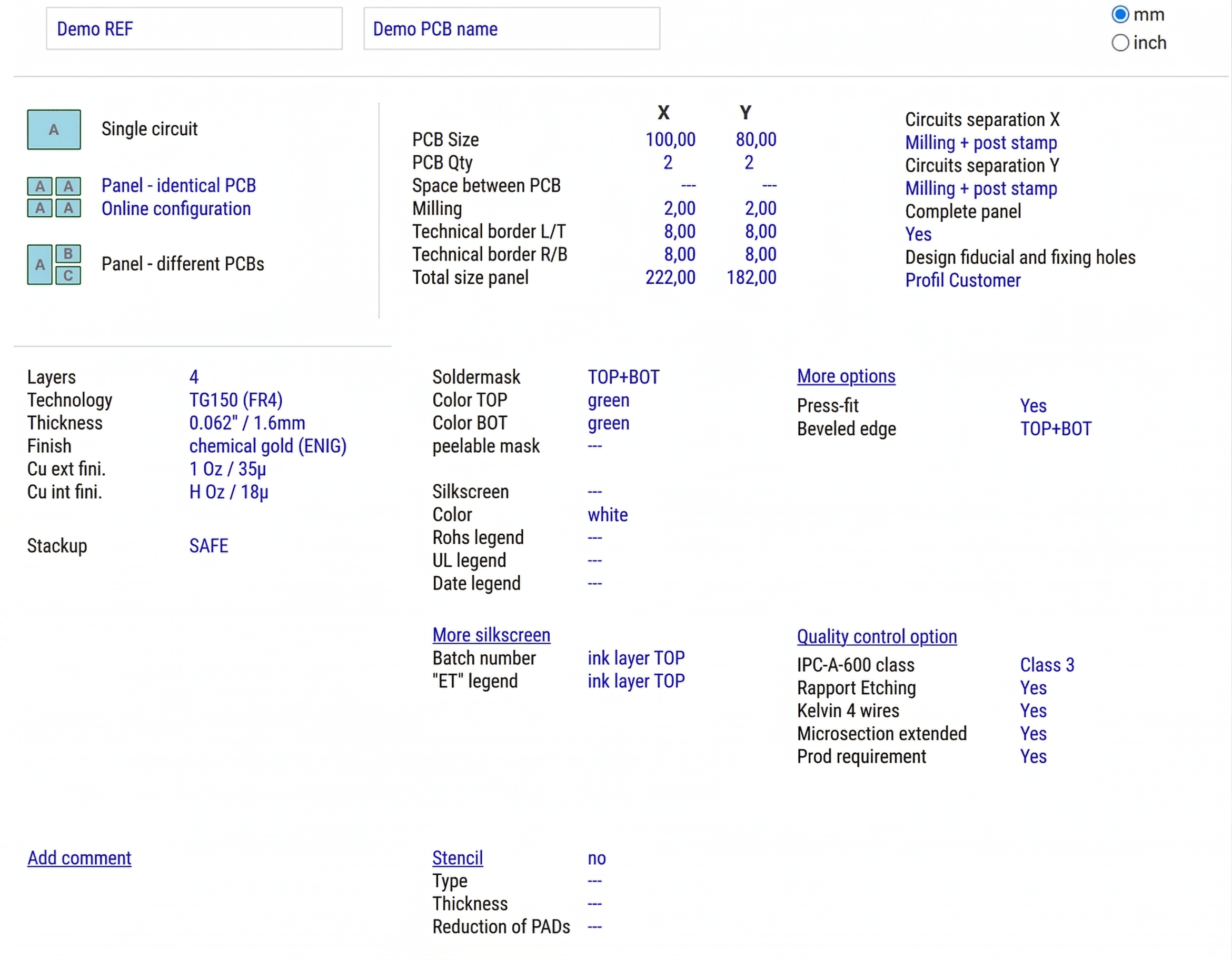 Price Matrix Configurator